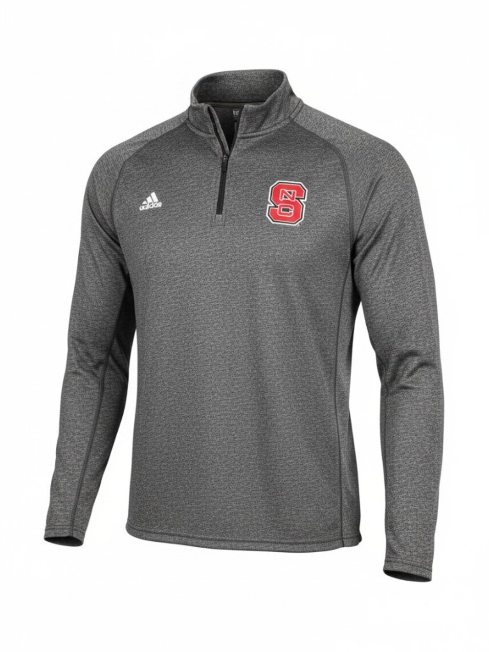 Adidas NC State Wolfpack Grey Heathered Quarter-Zip Pullover Tee- Size M